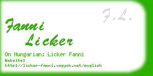 fanni licker business card